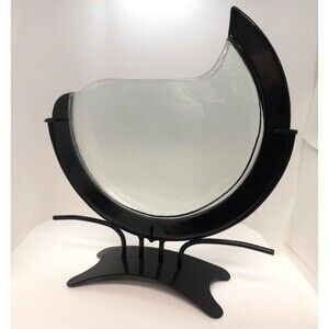 Modern Art Mark Hines Standing Glass Vase With Black Metal Stand